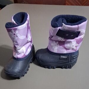 Tundra Teddy Boot Purple Snow Boots with Black Soles
